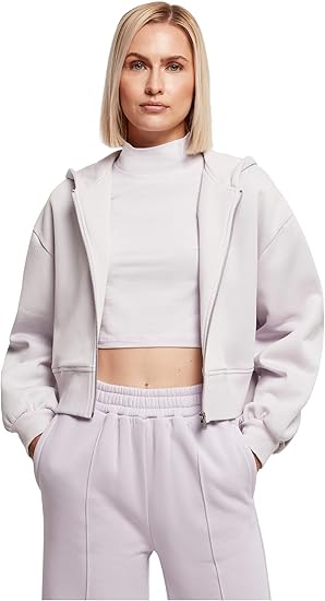 Short Oversized Zip Jacket Sweatshirt
